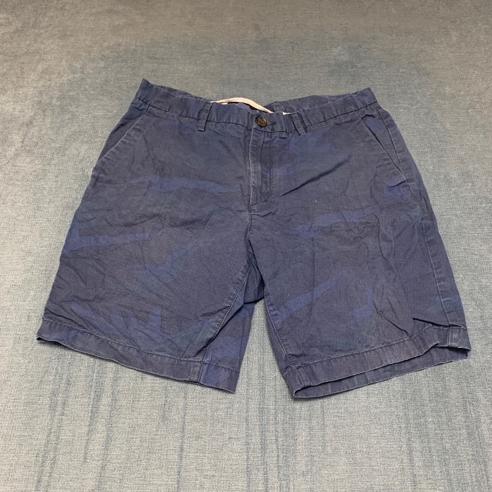 Michael Kors Chino Shorts Mens 34 Blue Camouflage Mid Rise Everyday Wear Travel